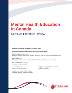 Mental Health Education In Canada
