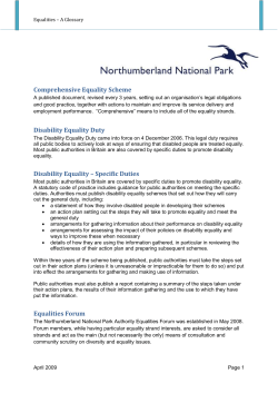 Equalities &ndash; A Glossary - Dartmoor National Park