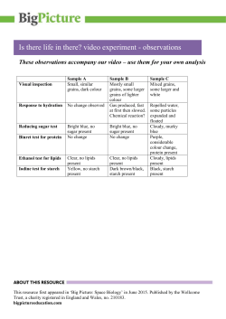 These observations accompany our video &ndash; use them