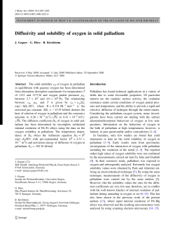 Diffusivity and solubility of oxygen in solid palladium