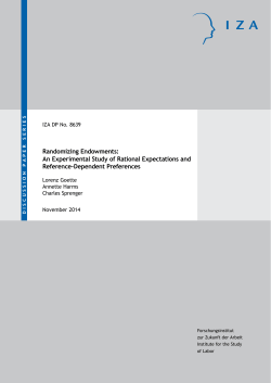 Randomizing Endowments: An Experimental Study of Rational