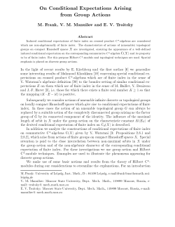 On Conditional Expectations Arising from Group Actions