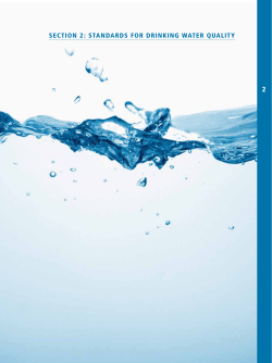 SECTION 2: STANDARDS FOR DRINKING WATER QUALITY