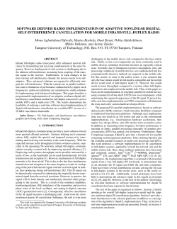 software defined radio implementation of adaptive nonlinear digital