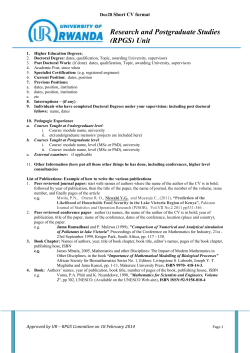 Template for Short CV