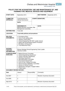 policy for the acquisition, use and maintenance of, and training for