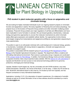 PhD student in plant molecular genetics with a focus on