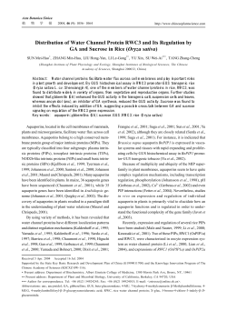 Distribution of Water Channel Protein RWC3 and Its Regulation by