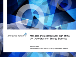 Mandate and updated work plan of the UN Oslo Group on Energy