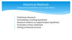 Historical Method: 5 step process historians use to write history