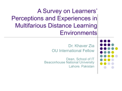 A survey about Learners` Experiences and Perceptions in a Variety