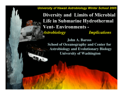 Diversity and Limits of Microbial Life in Submarine Hydrothermal