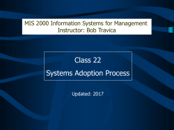 System Adoption Process