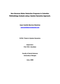 Non-Revenue Water Reduction Programs in Colombia - (BORA)
