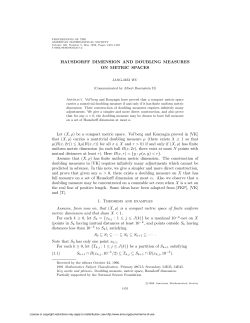 HAUSDORFF DIMENSION AND DOUBLING MEASURES ON
