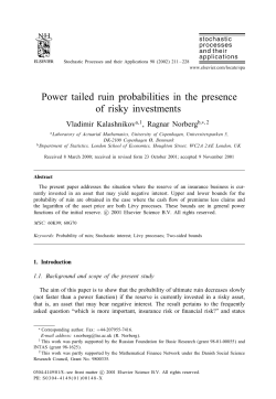 Power tailed ruin probabilities in the presence of risky