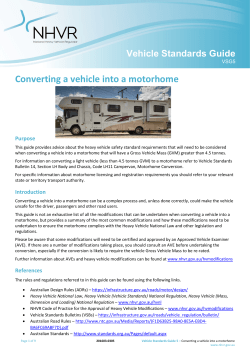 Converting a vehicle into a motorhome