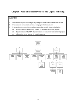 Chapter 6 Asset Investment Decisions and Capital Rationing
