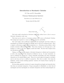 Book Draft - Chennai Mathematical Institute