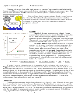 Chapter 16 Section 1: part 1 Water in the Air