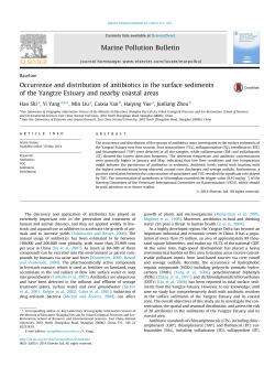 Occurrence and distribution of antibiotics in the surface sediments of