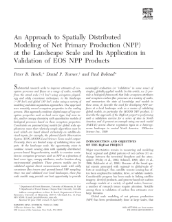 An Approach to Spatially Distributed Modeling of Net Primary
