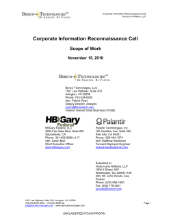 Corporate Information Reconnaissance Cell Scope of