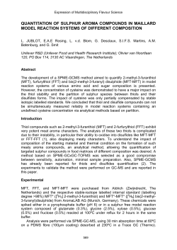 QUANTITATION OF SULPHUR AROMA COMPOUNDS IN