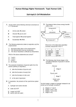 Human Biology Higher Homework