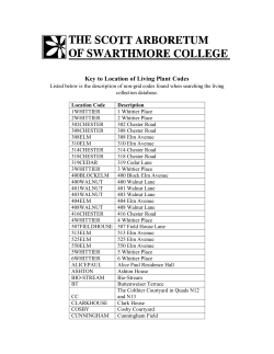Key to Location of Living Plant Codes