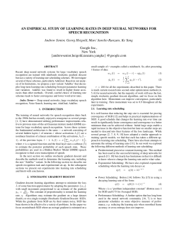An Empirical study of learning rates in deep