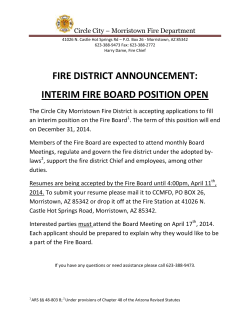 fire district announcement: interim fire board position open