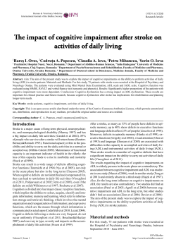 The impact of cognitive impairment after stroke on activities of daily