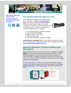New Weather Radio Will Light Your Way Important AED Notice