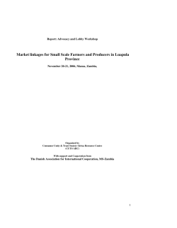 Market linkages for Small Scale Farmers and Producers in Luapula