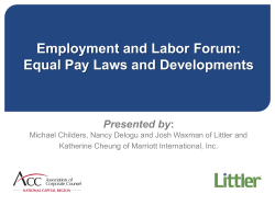 Equal Pay Laws and Developments