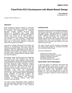 Floating- to Fixed-Point ECU Development