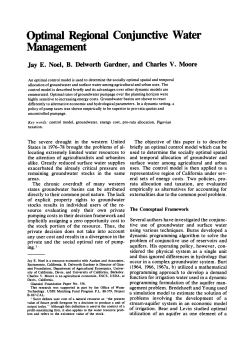 Optimal Regional Conjunctive Water Management