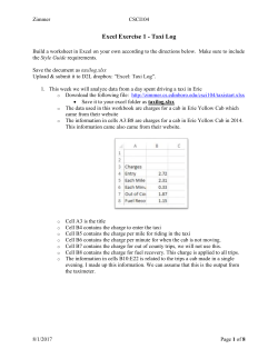 Excel Exercise 1