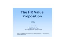 The HR Value Proposition