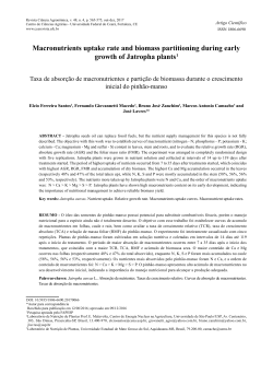Macronutrients uptake rate and biomass partitioning during early