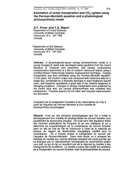 Estimation of forest transpiration and C02 uptake