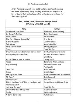 St Patrick`s reading list