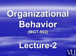Organizational Behavior