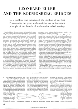 "Leonhard Euler and the Koenigsberg Bridges", Scientific American