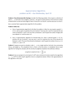 Problem Set #1 - Konstantin Makarychev