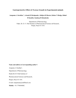 Gastroprotective Effect of Tectona Grandis in Experimental animals
