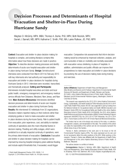 Decision Processes and Determinants of Hospital Evacuation and