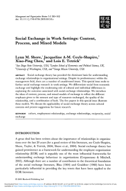 Social Exchange in Work Settings: Content, Process, and Mixed
