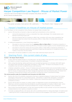 Misuse of Market Power